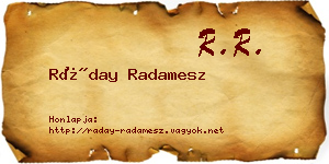 Ráday Radamesz névjegykártya